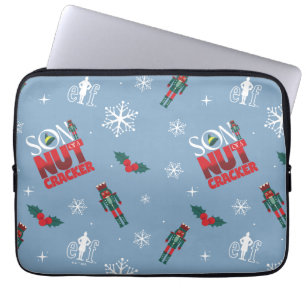 Elf "Son of a Nutcracker" Winter Pattern Laptop Sleeve