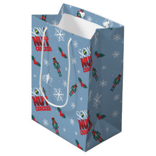 Elf "Son of a Nutcracker" Winter Pattern Medium Gift Bag