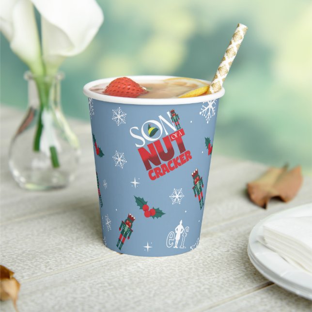 Elf "Son of a Nutcracker" Winter Pattern Paper Cups (Insitu)