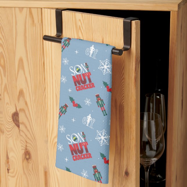 Elf "Son of a Nutcracker" Winter Pattern Tea Towel (Thirds Fold)