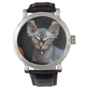 Elf Sphynx Cat Photo Portrait Custom Pet Picture Watch