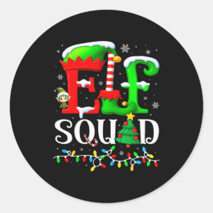 Elf Squad Christmas Family Matching Pajamas Elf Bo Classic Round Sticker