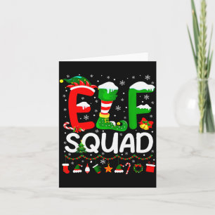 Elf Squad Christmas Family Matching Xmas Elf Pajam Card