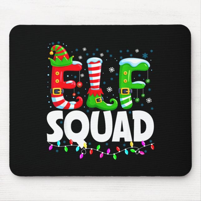 Elf Squad Christmas Family Matching Xmas Pajamas  Mouse Pad (Front)