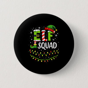Elf Squad Christmas Lights Matching Holiday Crew  6 Cm Round Badge