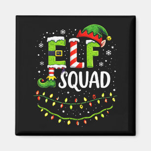 Elf Squad Christmas Lights Matching Holiday Crew  Magnet
