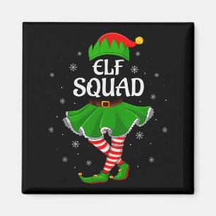 Elf Squad Christmas Matching Family Girls Women El Magnet