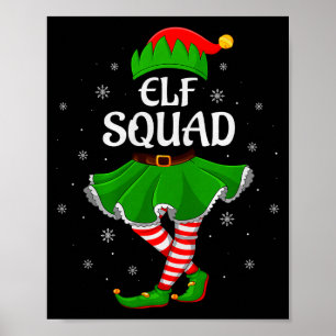 Elf Squad Christmas Matching Family Girls Women El Poster