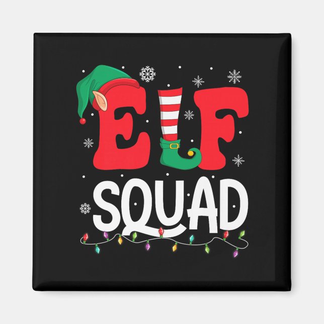 Elf Squad Christmas Matching Family Group Elf Xmas Magnet (Front)