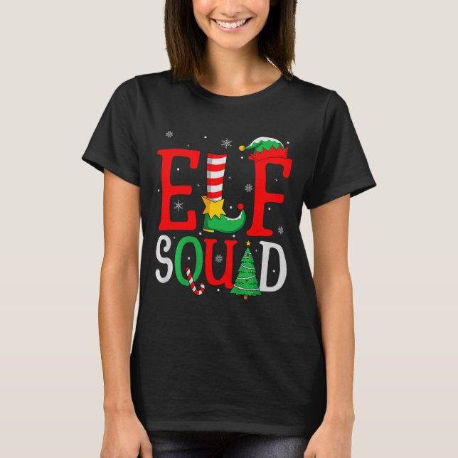 Elf Squad Christmas Matching Family Group Elf Xmas T-Shirt (Front)