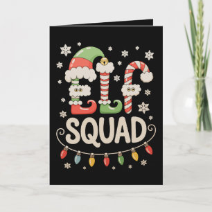 Elf Squad Christmas Xmas Holiday Family Pajamas Card