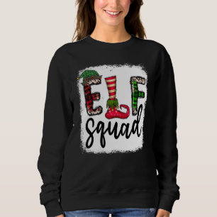 Elf Squad Elf Feet Merry Christmas Leopard Plaid B Sweatshirt