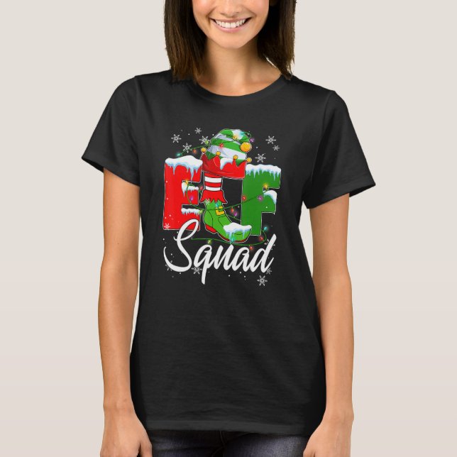 Elf Squad Elves  Family Matching Merry Christmas P T-Shirt (Front)