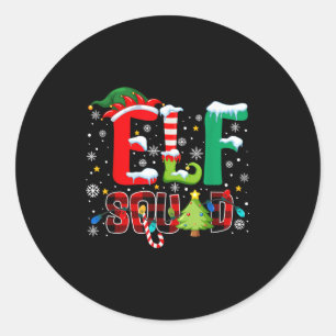 Elf Squad Family Christmas Matching Xmas Pajamas B Classic Round Sticker