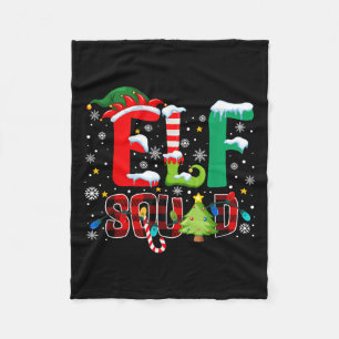 Elf Squad Family Christmas Matching Xmas Pajamas B Fleece Blanket