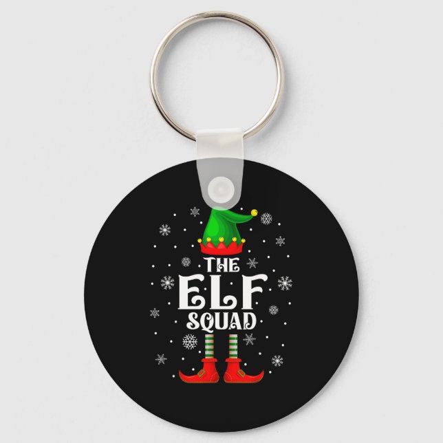 Elf Squad Family Matching Xmas Funny Christmas Vib Key Ring (Front)