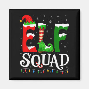 Elf Squad Funny Christmas Family Pajamas Magnet