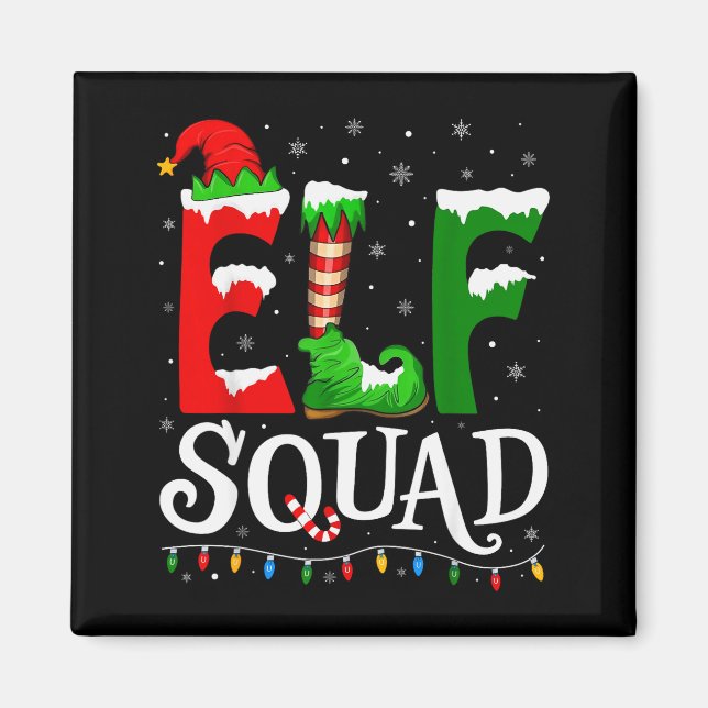 Elf Squad Funny Christmas Family Pajamas  Magnet (Front)