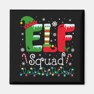 Elf Squad Funny Elf Family Christmas Matching Paja Magnet