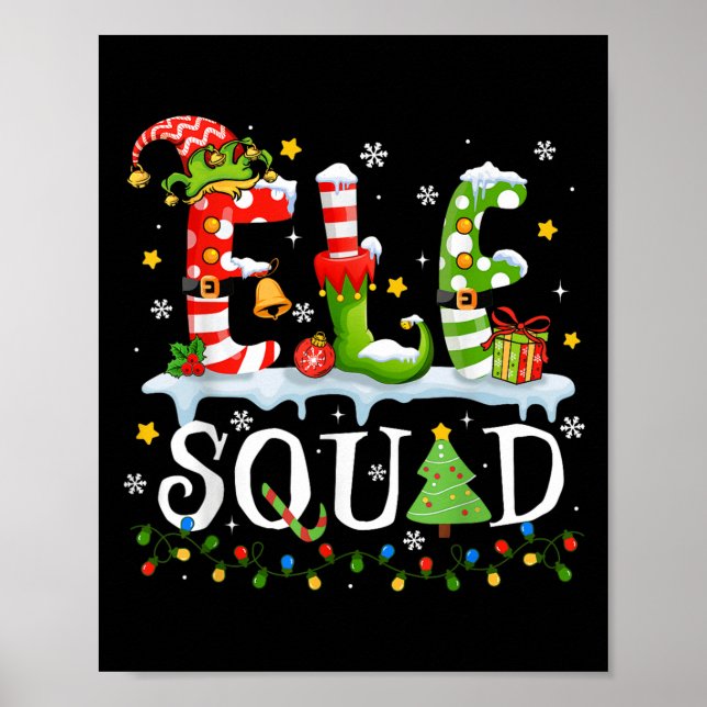 Elf Squad Funny Elf Family Christmas Matching Paja Poster (Front)