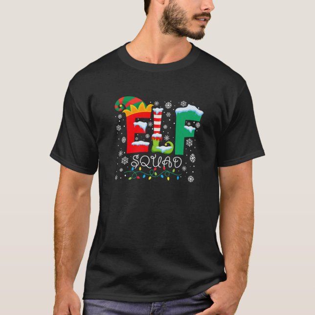 Elf Squad Funny Elf Family Christmas Matching Paja T-Shirt (Front)