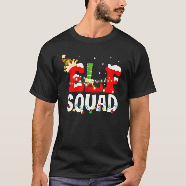 Elf Squad Funny Family Christmas Matching Pyjamas  T-Shirt (Front)