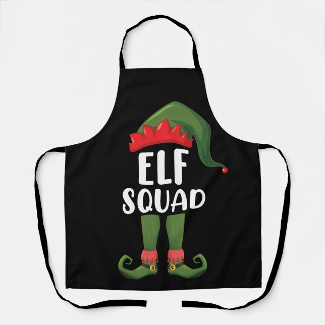 Elf Squad Funny Family Matching Christmas  Apron (Front)