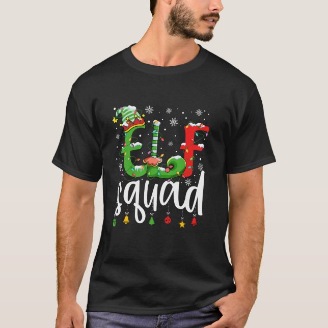 Elf Squad Funny Family Matching Christmas Pyjamas  T-Shirt (Front)