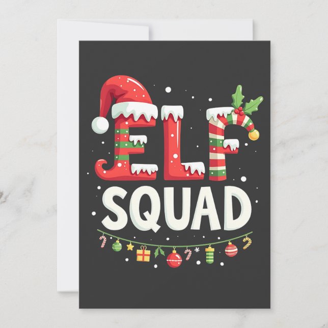Elf Squad Funny Matching Christmas Outfit  Invitation (Front)