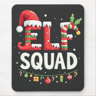 Elf Squad Funny Matching Christmas Outfit Mouse Pad