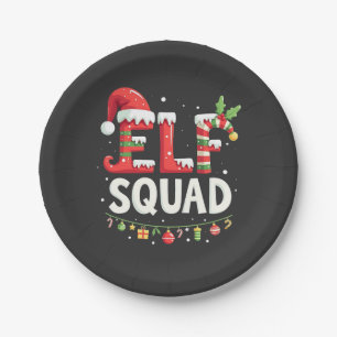 Elf Squad Funny Matching Christmas Outfit  Paper Plate