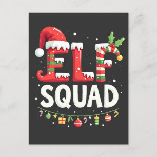 Elf Squad Funny Matching Christmas Outfit Postcard