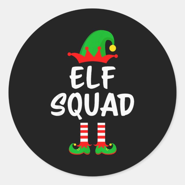 Elf Squad Matching Family Christmas  Classic Round Sticker (Front)