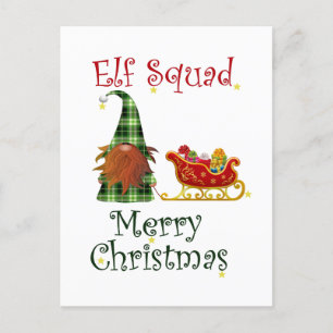 Elf squad merry christmas postcard