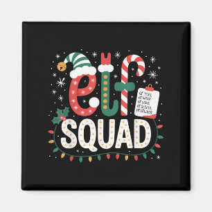 Elf Squad Santa Checklist Christmas Lights Family  Magnet