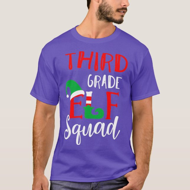 Elf Squad Third Grade Christmas Teacher Top (Front)