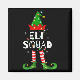 Elf Squad Xmas Matching Family Pajamas Funny Elf C Magnet