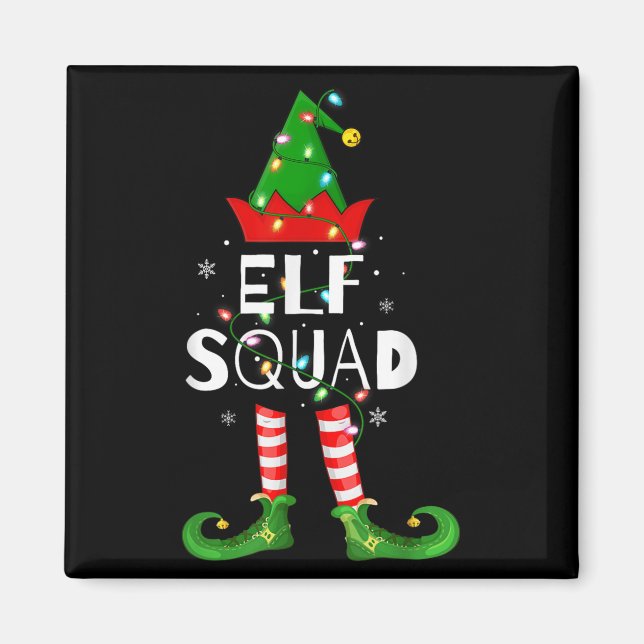 Elf Squad Xmas Matching Family Pyjamas Funny Elf C Magnet (Front)