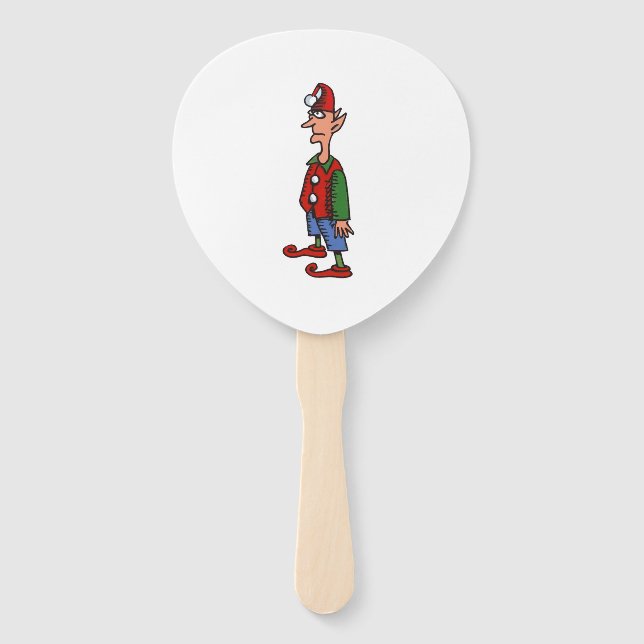 Elf Standing At Attention paddle hand fans (Front)