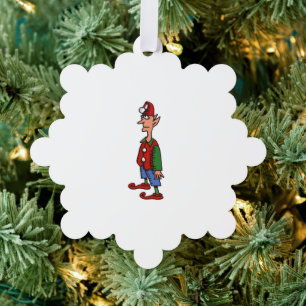 Elf Standing At Attention snowflake paper ornament