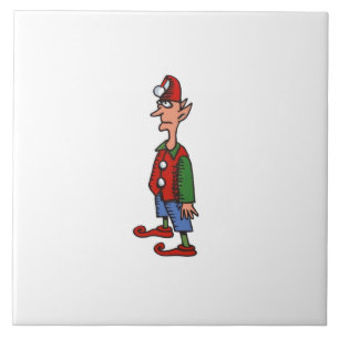 Elf Standing At Attention white large ceramic tile
