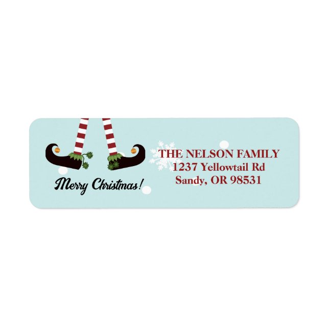 Elf Stockings Christmas Return Address Labels (Front)