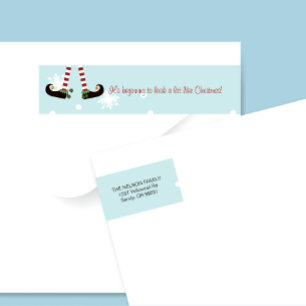Elf Stockings Wraparound Return Address Labels