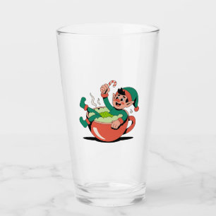 Elf taking a Matcha Bathtub For Elf Christmas   Glass