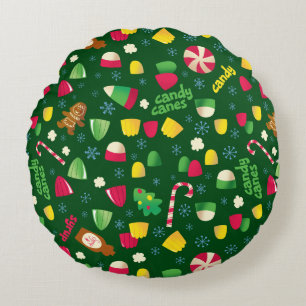 Elf the Movie Candy Pattern Round Cushion