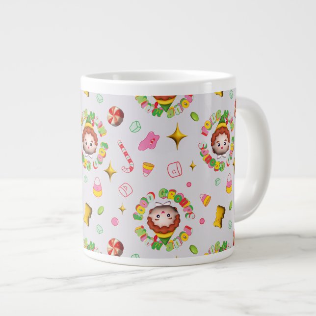 Elf the Movie | Four Main Food Groups Pattern Large Coffee Mug (Front Right)