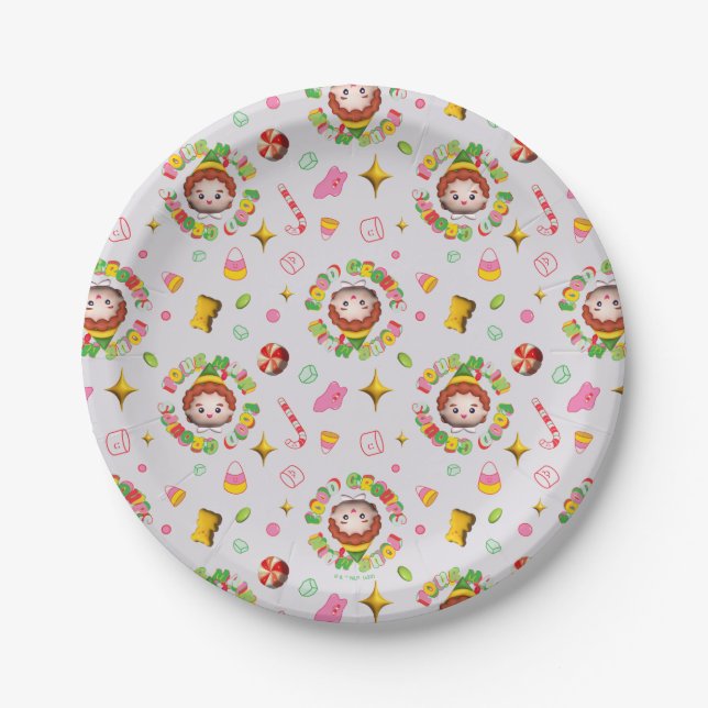 Elf the Movie | Four Main Food Groups Pattern Paper Plate (Front)
