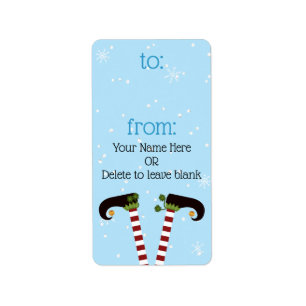 Elf TO/FROM Gift Tags Custom Colour 