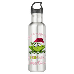 Elf Toad Frog Pun Toadally Ready for Christmas 710 Ml Water Bottle