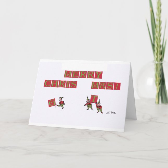 Elf Typo Christmas greeting card (Front)